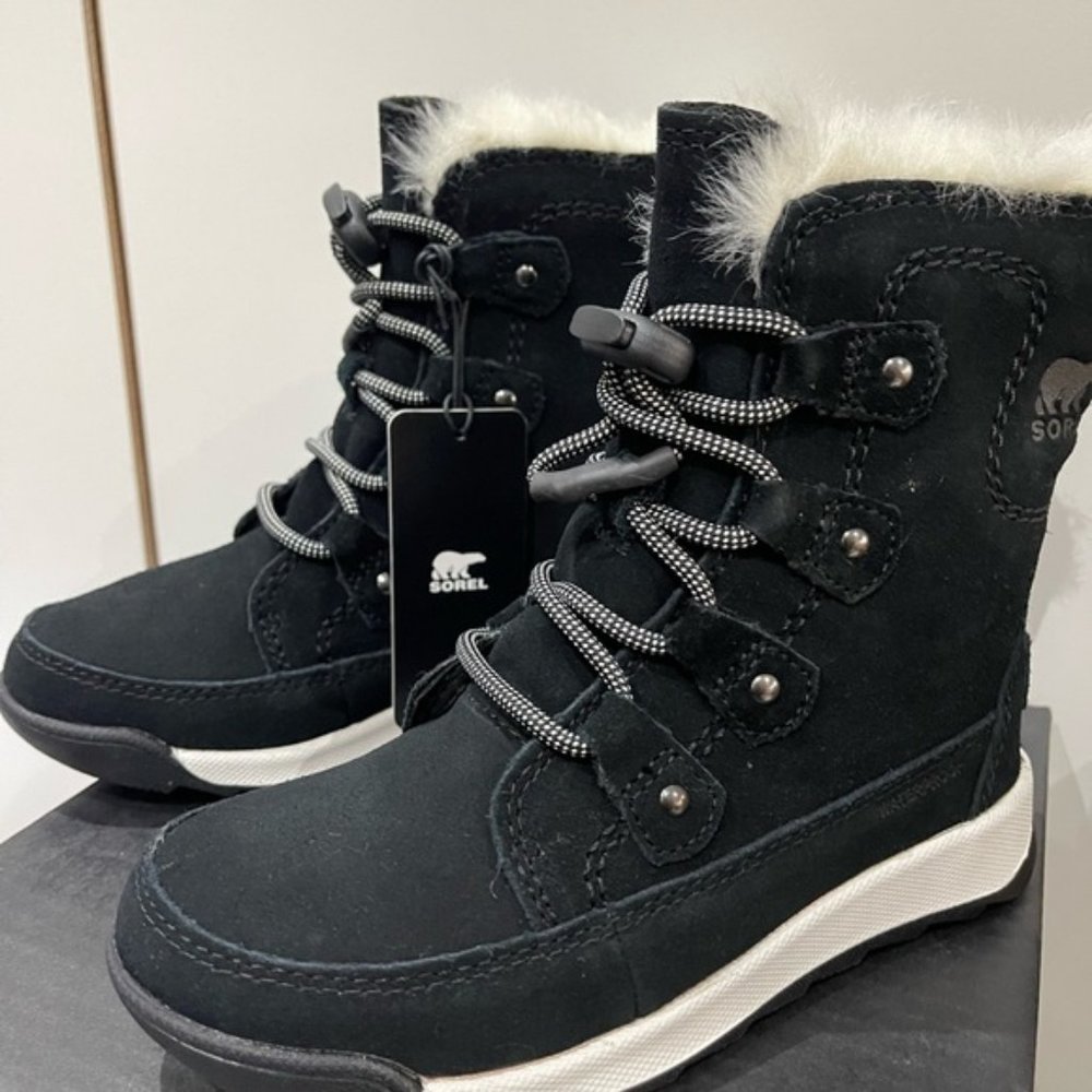 BNWT Sorel Toddler Whitney II Joan winter Lace up Boot size 12 Black - Picture 3 of 9
